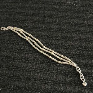 Retired Brighton Elegant Silver and Gold Beaded Bracelet